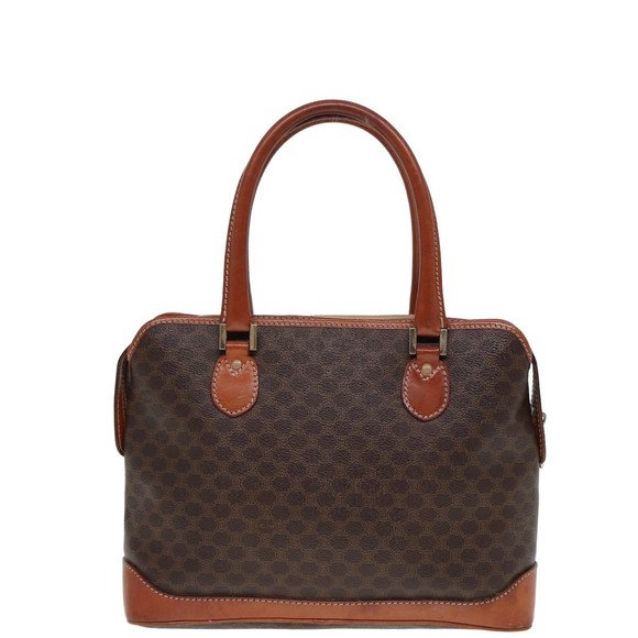 CELINE Macadam Canvas Hand Bag PVC Leather Brown Auth yk13181 - Picture 2 of 16